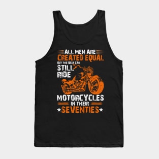 Vintage Mens Grandpa Motorcycle Biker Birthday 70 Years Old Tank Top